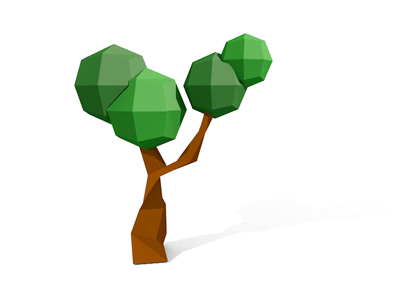 My tree 3d animation cinema 4d gif low poly polygon tree