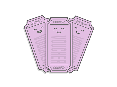 Voucher tickets faces happy icons illustration tickets vouchers