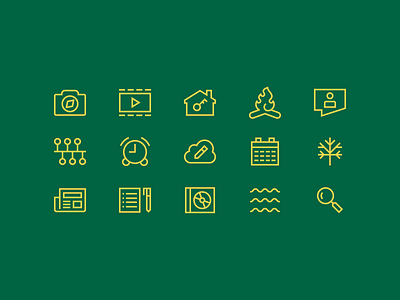 Echo Lake Icon Set 829 brand identity creative dan fleming design icon design linework rebrand summer camp