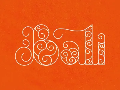 Bali intricate lettering logo swashes swirls type typography