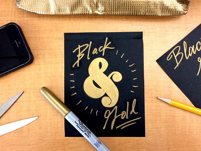 Gold Ampersand ampersand black gold sharpie