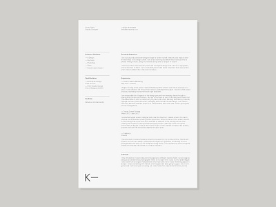 CV - Self Promotional branding cv editorial identity layout type typography