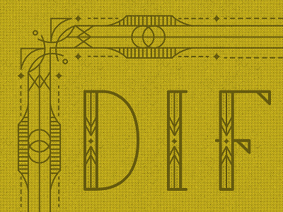 Border border corner halftone line linework typography