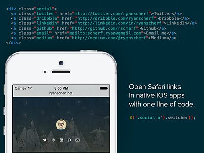 Switcher ios javascript jquery mobile plugin safari