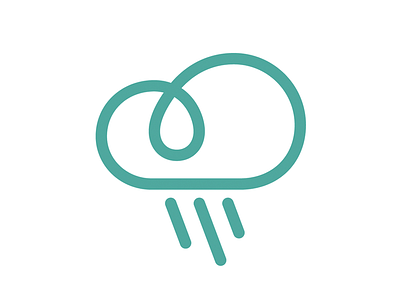 Cloudy cloud icon logo rain