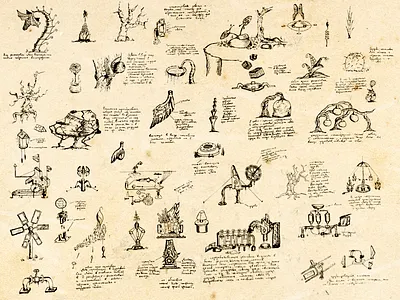 Concept process concept description design graphic pencil sketch