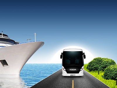 Transportation - Macha Golden bus manip road sea ship sky summer sun tour travel