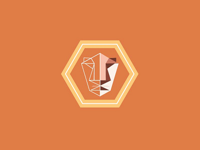 Lion badge grid lion triangle