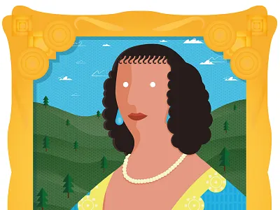 Elisabeth von Böhmen (cropped portrait) editorial frame german illustration landscape philosopher philosophy portrait