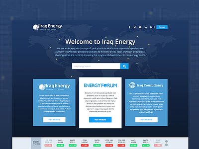 Iraq Energy Portal consultancy energy forum iraq map news portal stocks ui webdesign website world map