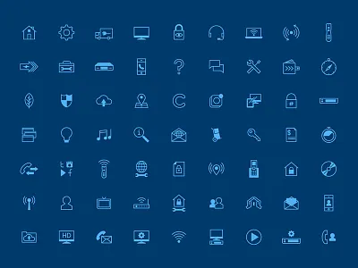 Cox Communications cloud help home icons install lock muti navigation security settings tools vector