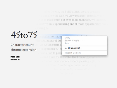 45to75 chrome extension line length measure