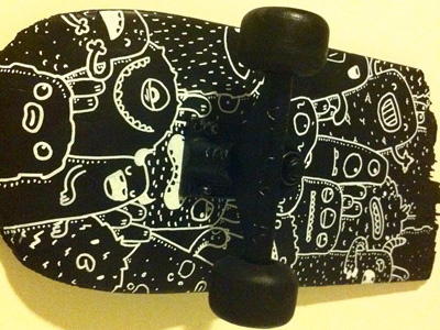 Broken Board board broken custom doodle monster posca samnuts