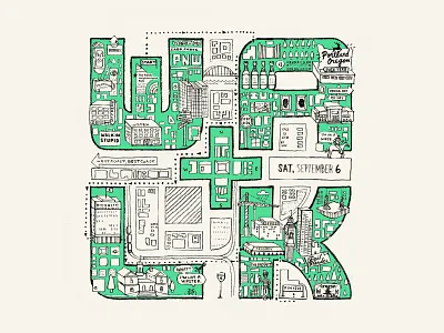 W+K AIDS Walk Portland aids illustration map portland walk