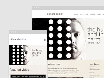 City and Colour artist design mobile music musician responsive ui ux web