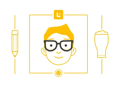 Hello :) avatar beer icons pencil sketch