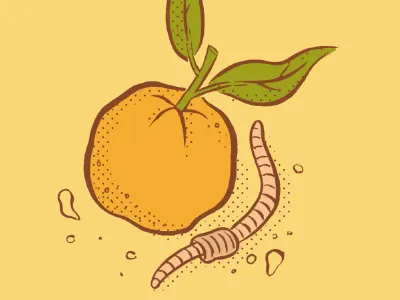Orange and Earthworm brush digital illustration ink tuesday bassen