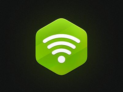 Wifi geometrical geometry glow green hexagon icon network photoshop picto pictogram wifi