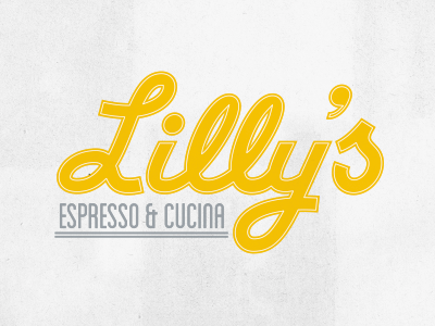 Lilly's coffee cucina espresso italian l lettering logo logotype script type