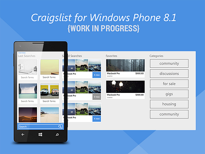 Main_Hub_V1 8 8.1 app apps phone ui ux windows wp8