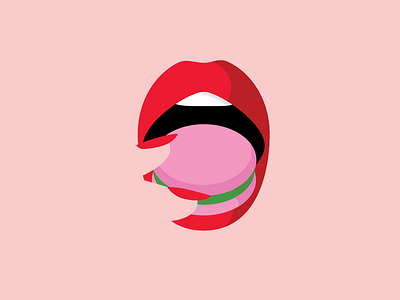 Pistachio Macaron flat illustration lips macaron minimal mouth pistachio