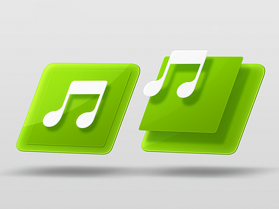 Pseudo 3D icons 3d depth icon icons isometric itunes layers music perspective photoshop shadows square