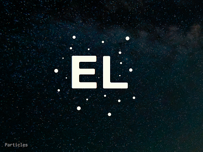 Particles draft identity logo mark particles space