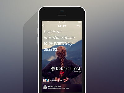 Quote.ly app apple comments feed interface ios iphone quote ui ux