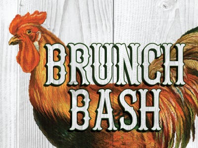 Brunch Bash Snippet brunch flyer poster typography vintage wood wood grain