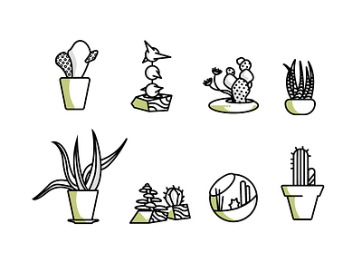 PrettyNice Cacti cacti color design icon illustration linework simple