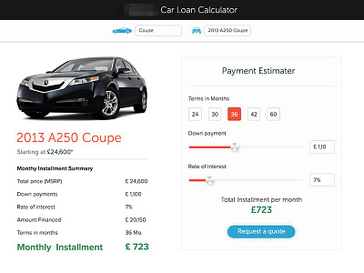 Financial Car Loan Calculator car finance loan payment simple uiux