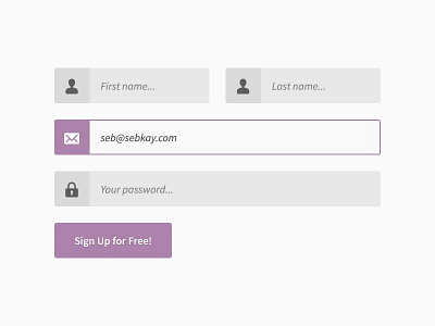 (PSD) Login Form Freebie buttons design download form free freebie icon purple registration signup ui web