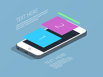 3D Flat Phone - App Mockup 3d app flat app mockup device mockup display flat ios flat mobile mock up screen ui ux