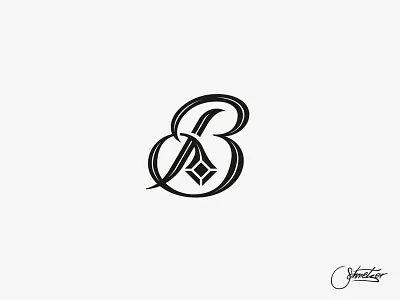 B b brilliant monogram rhomb schmetzer
