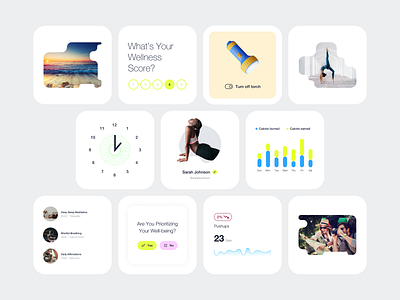 Smart Widget - Wellness akabr bento clean futuristic health minimal smart watch typography ui ui kit ux web wellness widget