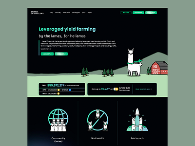 DRAMA OF THE LAMA - Finance Website blockchain borrowing cryptocurrency defi fantom farm theme informative design lamas lending modern design trading ui uiux design user friendly user experience user friendly interface ux uxui web ui web ux