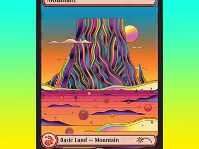 Strange Lands - Mountain Magic the Gathering card color colour fun graphic illustration illustrator landscape magic the gathering mtg psychedelic strange lands vector western wizards of the coast