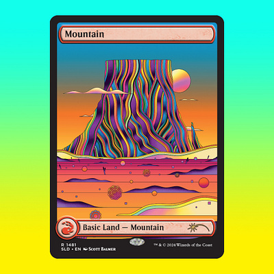 Strange Lands - Mountain Magic the Gathering card color colour fun graphic illustration illustrator landscape magic the gathering mtg psychedelic strange lands vector western wizards of the coast