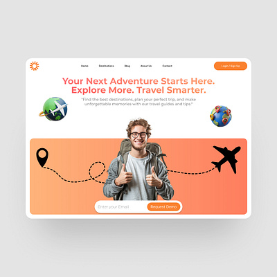 Travel Landing Page Design branding design figma graphic design ui