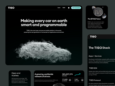 TISO: AI Powered Blockchain Platform blockchain car data management data sharing design informative design landing page mobility modern design modern ui open source smart cities ui design user experience user interface ux ux ui web ui web ux web3