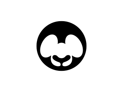 bear + circle trading app logo bear black and white circle flat logo logo negative space silhouette trading