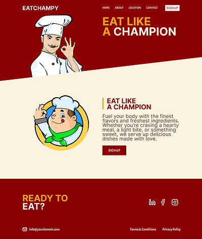 EATCHAMPY Landing page ui ux web