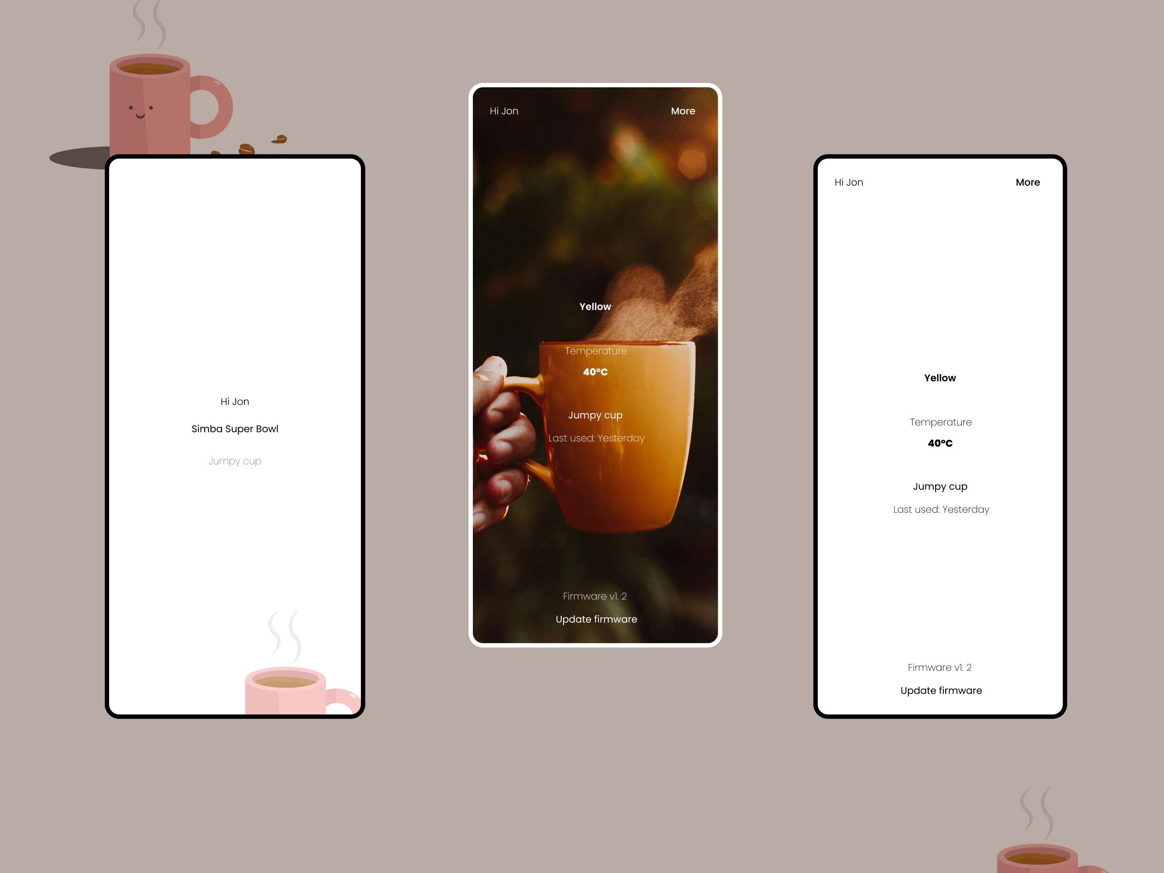 Simple Smart Cup App app black and white coffee cup font smart cup ui ux web design website