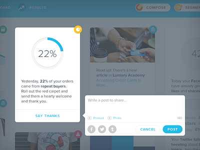 Compose dashboard insight post share stat