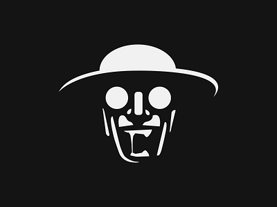 Insane black branding character crazy hat head illustration insane logo madness vector white