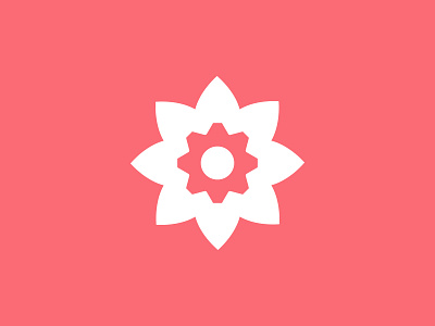 Bouquet Build automation bouquet build cog flower gear logo negative space