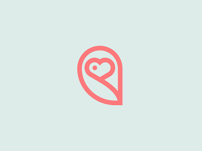 Something Discarded bird care heart icon identity logo love mark owl