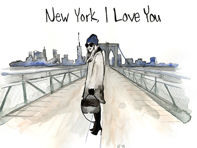 New York, I Love You city fashion illustration newyork nyc painting watercolor