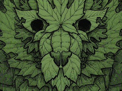 Niche Theme 2014/15 creative direction cross hatching dark forest eddie kihm green man illustration leaves nature niche niche snowboards snowboard graphic