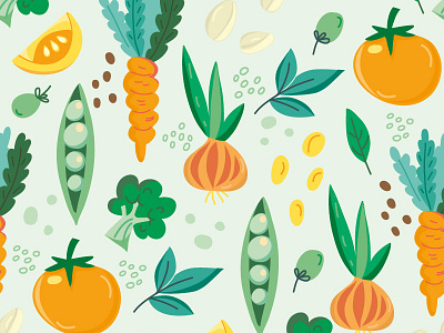 Vegetable Pattern Green crazy pattern flower life marushabelle sweet vector